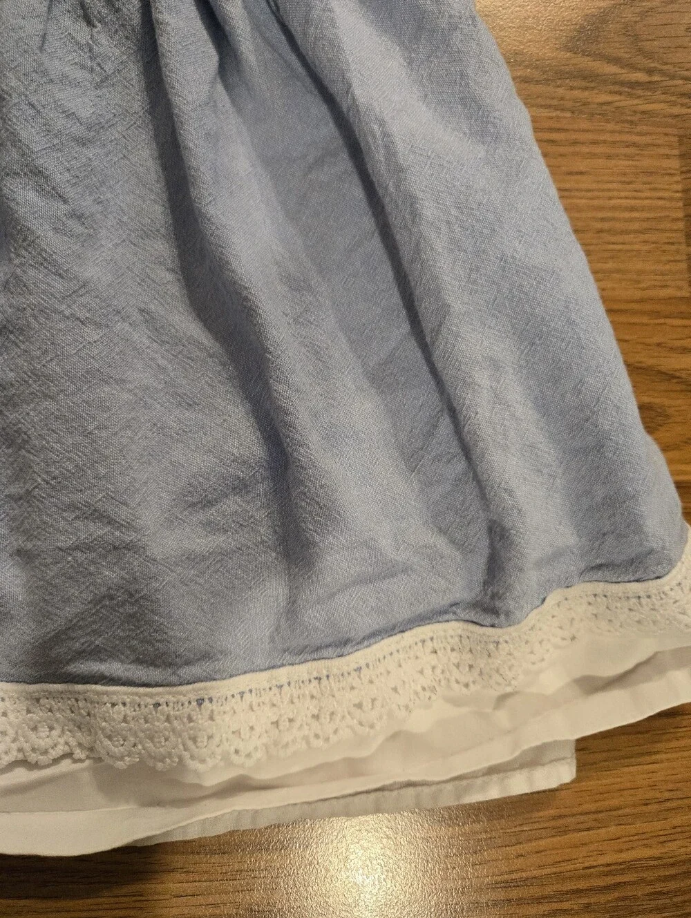 Girl's Toddler Vintage Blue Cotton Cottagecore Ruffle Dress 12-18M